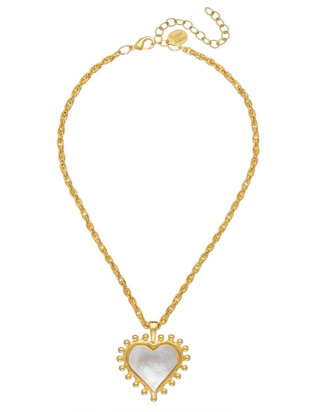 Susan Shaw Mother of Pearl Heart Necklace
